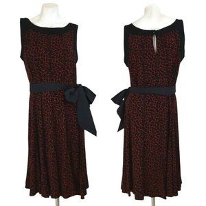 Glamour Geo Sleeveless A-Line Belted Swing Dress